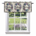 thumbnail image 1 of Vintage Purple Flower Valance Curtain for Windows Blue Hydrangea Green Leaf Welcome Striped Rod Pocket Curtain Valances Short Window Treatments for Kitchen Bathroom Laundry Basement 60 x 14 Inch, 1 of 9