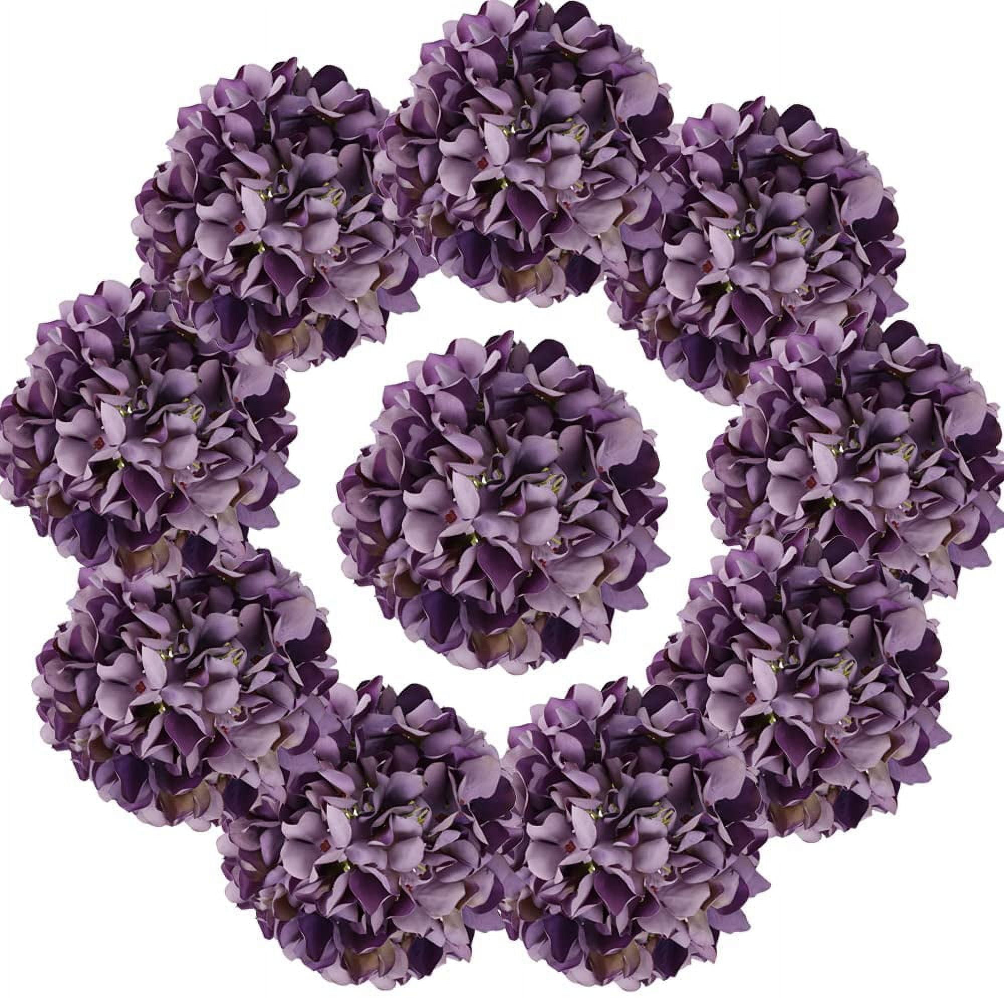Vintage Purple Hydrangea Large Silk Flowers 10pcs Purple Hydrangea Artificial Flowers Purple Fake Flowers for Vintage Wedding Decoration Silk Flower Baby Shower Centerpieces (Vintage Purple) A