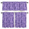 thumbnail image 1 of Vintage Purple Kitchen Curtains Sets for Windows 36 Inch Length, Retro Botanical Abstract Art Rod Pocket Window Treatments Tier Curtains and Valances Set for Bedroom/Bathroom, 1 of 8