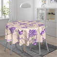thumbnail image 1 of Vintage Purple Lavender Floral Butterfly Round Tablecloth 60 Inch, Decorative Holiday Home Party Table Cloth for Kitchen Dining Picnic Table Cover, 1 of 6