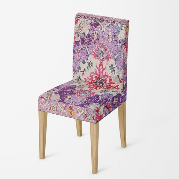 Vintage Purple Oriental Stretch Chair Covers Slipcovers Set of 6 Printed Stretchable Dining Chair Slipcover Washable Removable for Kitchen,Hotel,Restaurant Abstract Geometric Chair Covers
