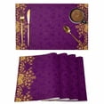 thumbnail image 1 of Vintage Purple Placemats Set of 1, Yellow Flower Lace Baroque Ethnic Style Non-Slip Place Mats Washable Table Mats for Kitchen Dining Table Decorations Indoor/Outdoor, 1 of 9