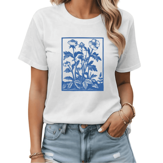 Vintage Purple Rose Sketch Floral Graphic Tees Womans Tshirt Shirts Black White S-5XL Tops