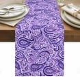 thumbnail image 1 of Vintage Purple Table Runner - 120 Inch Long, Kitchen Dining Table Runner Dresser Scarves, Retro Botanical Abstract Art Farmhouse Decor for Coffee Tables Wedding Party Banquet, 1 of 8