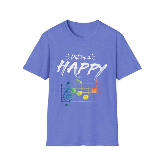 Vintage Put On Smiling Faces Music Lover Pun Gift | Retro Musicians Graphic Saying Men Women Unisex Softstyle T-Shirt