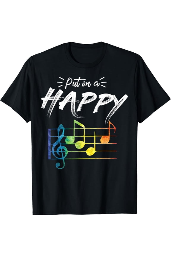 Vintage Put On Smiling Faces Music Lover Pun Tee Shirt Gift T-ShirtMen and women, Black T-shirt, size: Extra large