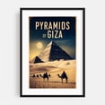 thumbnail image 1 of Vintage Pyramids of Giza Illustration | Timeless Egypt Art - Giza Governorate Egypt Illustration Pyramids Desert Travel Poster Vintage Landscape Black Framed Wall Art Print 5 x 7 inches, 1 of 8