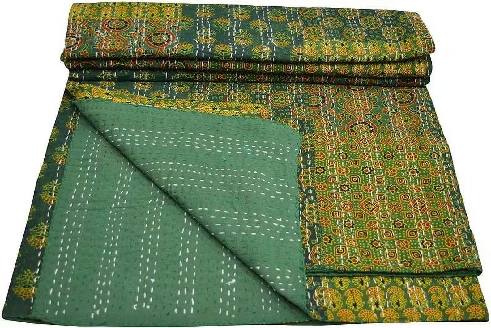Sophia-Art Vintage print Boheemse blok quilt groenteprint Queen Size