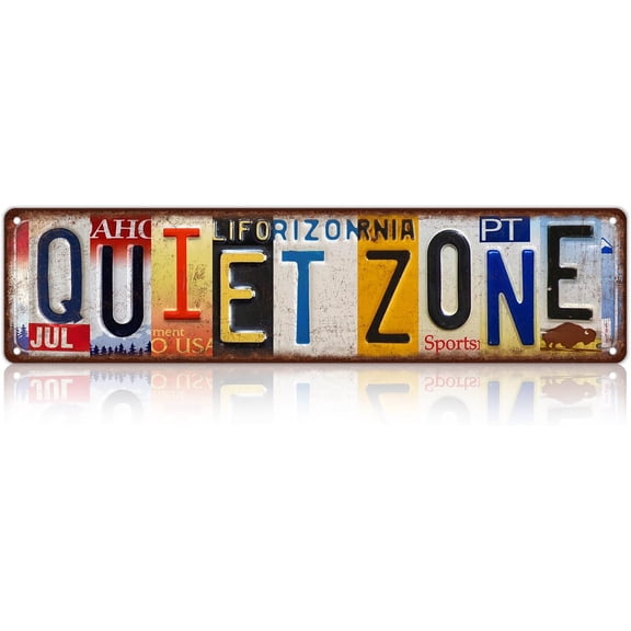 Vintage Quiet Zone Wall Decor Street Signs Metal Tin Signs 16 x 4 Inches