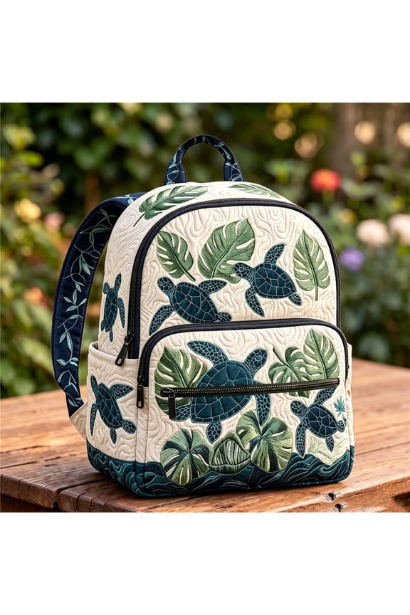 Vintage Quilted Craftsmanship with No Embroidered Patterns, Casual Backpack for Women Men, Fits 15.6 Inch Laptop, Lightweight Daypack for School Work Travel