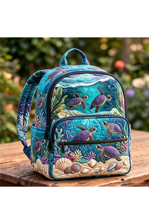 Vintage Quilted Craftsmanship with No Embroidered Patterns, Casual Backpack for Women Men, Fits 15.6 Inch Laptop, Lightweight Daypack for School Work Travel