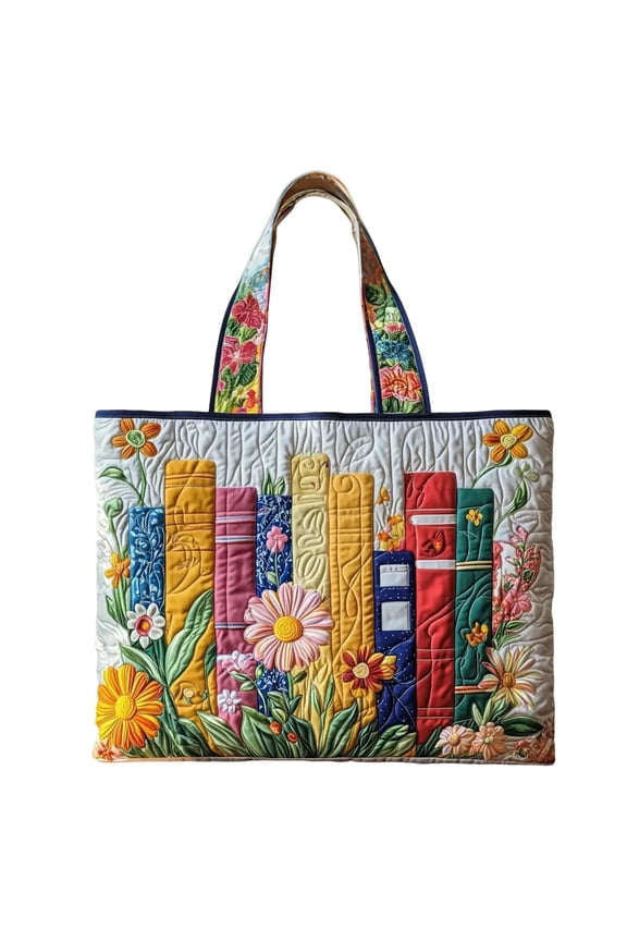 Vintage Quilted Tote Bag Women Lightweight Travel Bag Purse Cotton Shoulder Tote Bag For Shopping Grocery & Beach Bag