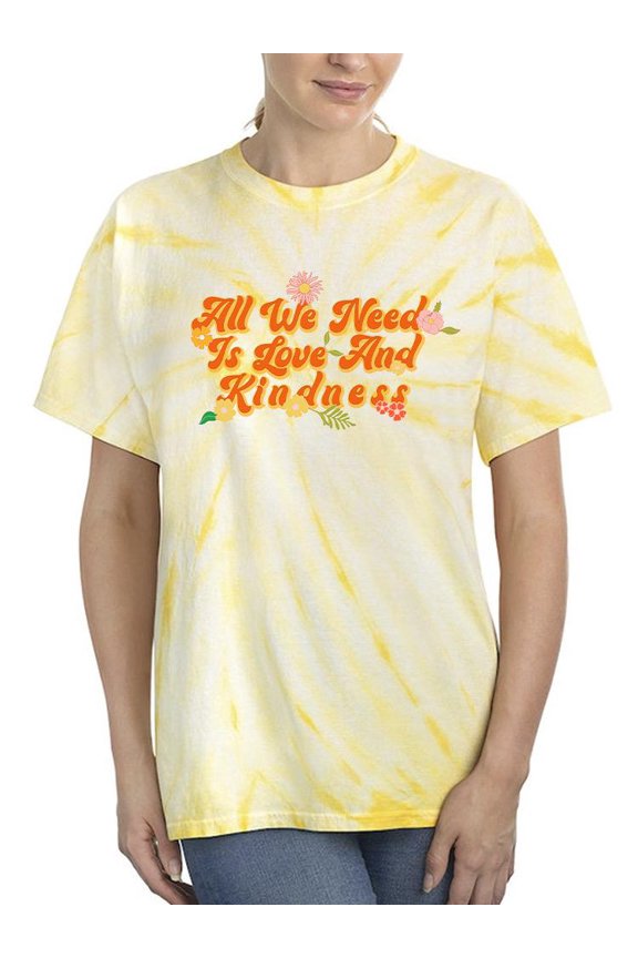 Vintage Quote Flowers Tie Dye Cyclone Women -Image by Shutterstock, Female XX-Large