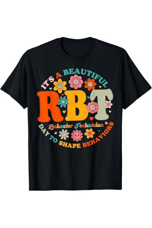 Vintage RBT Behavior Flower T-Shirt for Registered Behavior Technicians to Celebrate Positive Change