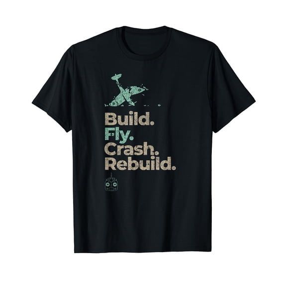 Vintage RC Plane Gifts Build Fly Crash Rebuild Airplane T-Shirt