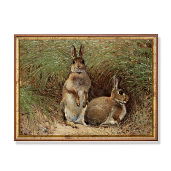 Vintage Rabbit Rustic Farmhouse Bunnies Poster Unframed Paper Print