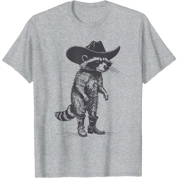 Vintage Raccoon Cowboy Cowgirl Trash Panda Western Country Unisex T-Shirt for Men Women Kids Toddler