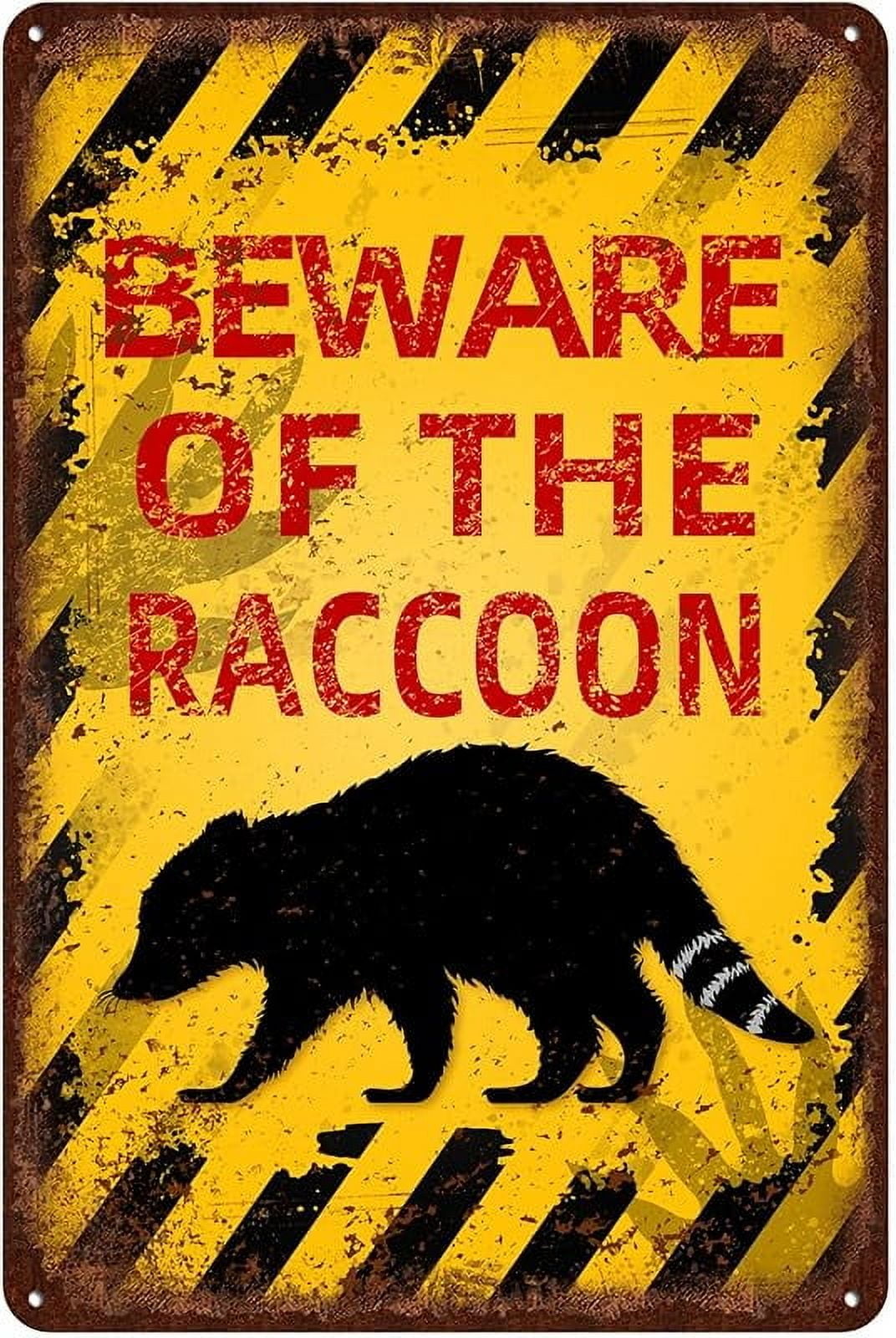 Racoon Sign Language Vintage Raccoon Metal Sign Beware of Raccoon Aluminum Sign Funny Beware ...