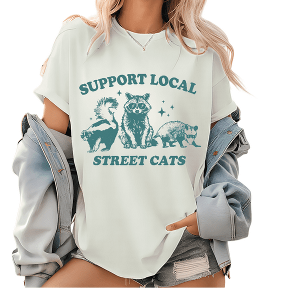 Vintage Raccoon Rescue Shirt - Support Street Cats Graphic Tee, Unisex Animal Lover Tops for Cat Shelter Volunteers & Wildlife Advocates