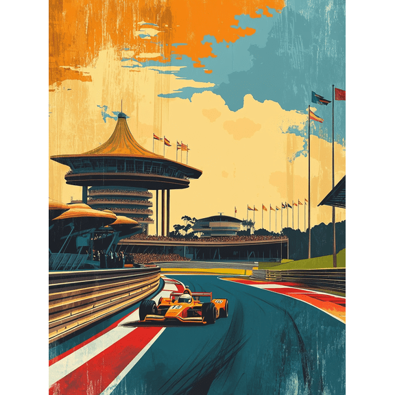 Vintage Race Car Canvas Print/Wall Art Perfect for Living Room Bedroom Office Garage and Man Cave Decoration.
