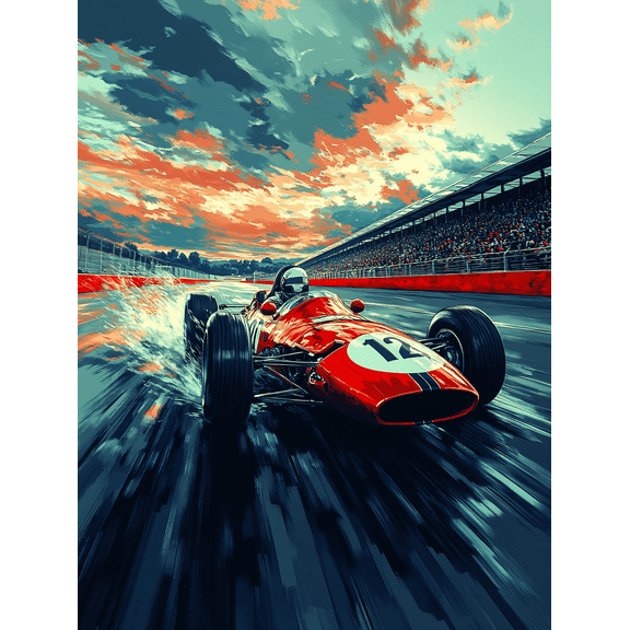 Vintage Race Car Canvas Print/Wall Art Perfect for Living Room Garage and Man Cave Decoration.
