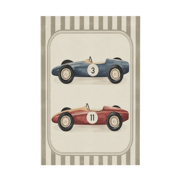 Vintage Race Car Retro Canvas Wall Art For Bedroom Or Playroom 12*18in