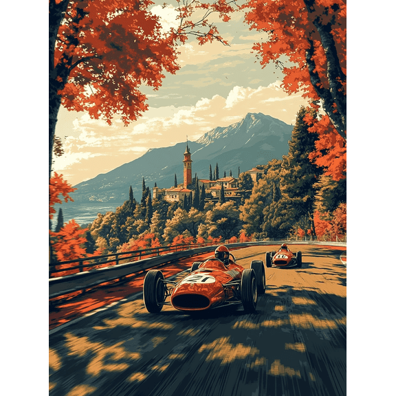 Vintage Racing Car Canvas Print/Wall Art Suitable for Living Room Office Garage and Game Room Decoration.