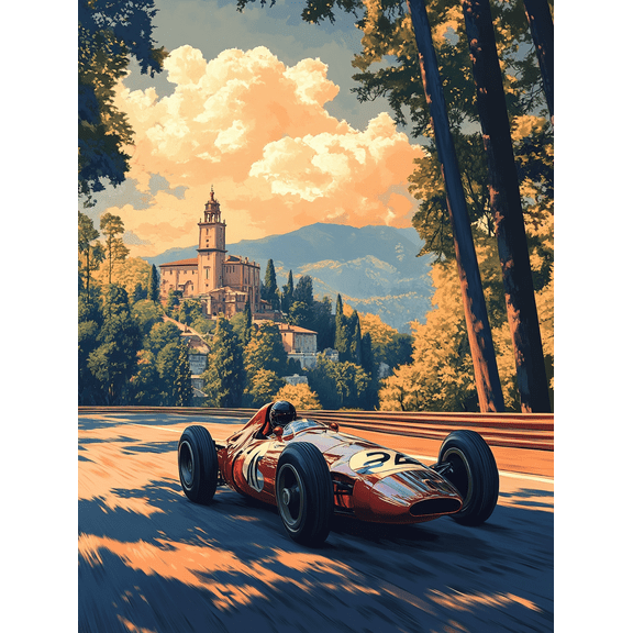 Vintage Racing Car Canvas Print/Wall Art Suitable for Living Room Office Garage and Man Cave Decoration.