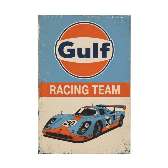 Vintage Racing Car Canvas Wall Art for Kitchen Bar Cafe Home Garden and Patio Decor 12*18in