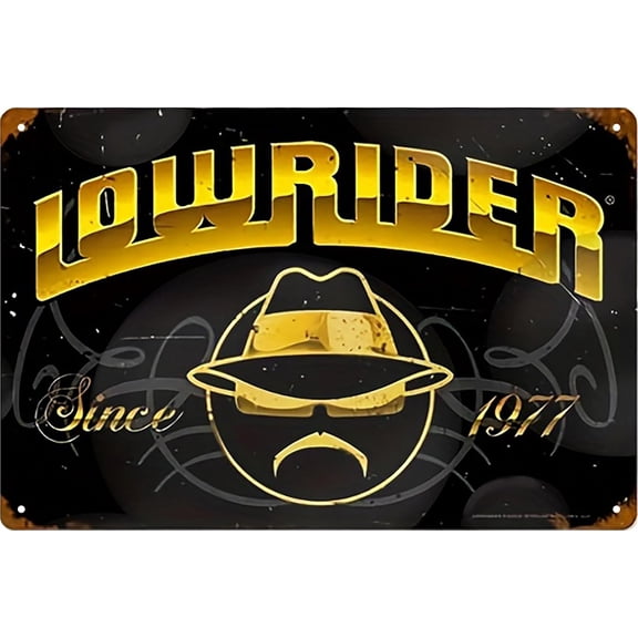 Vintage Racing Car Tin Sign, Retro Garage Metal Sign, Car Lover Gift,Wall Decor for Man Cave,Cars Room,Bar, Cafes Pubs,Outdoor Patio 8x12 Inches (LOWRIDER)