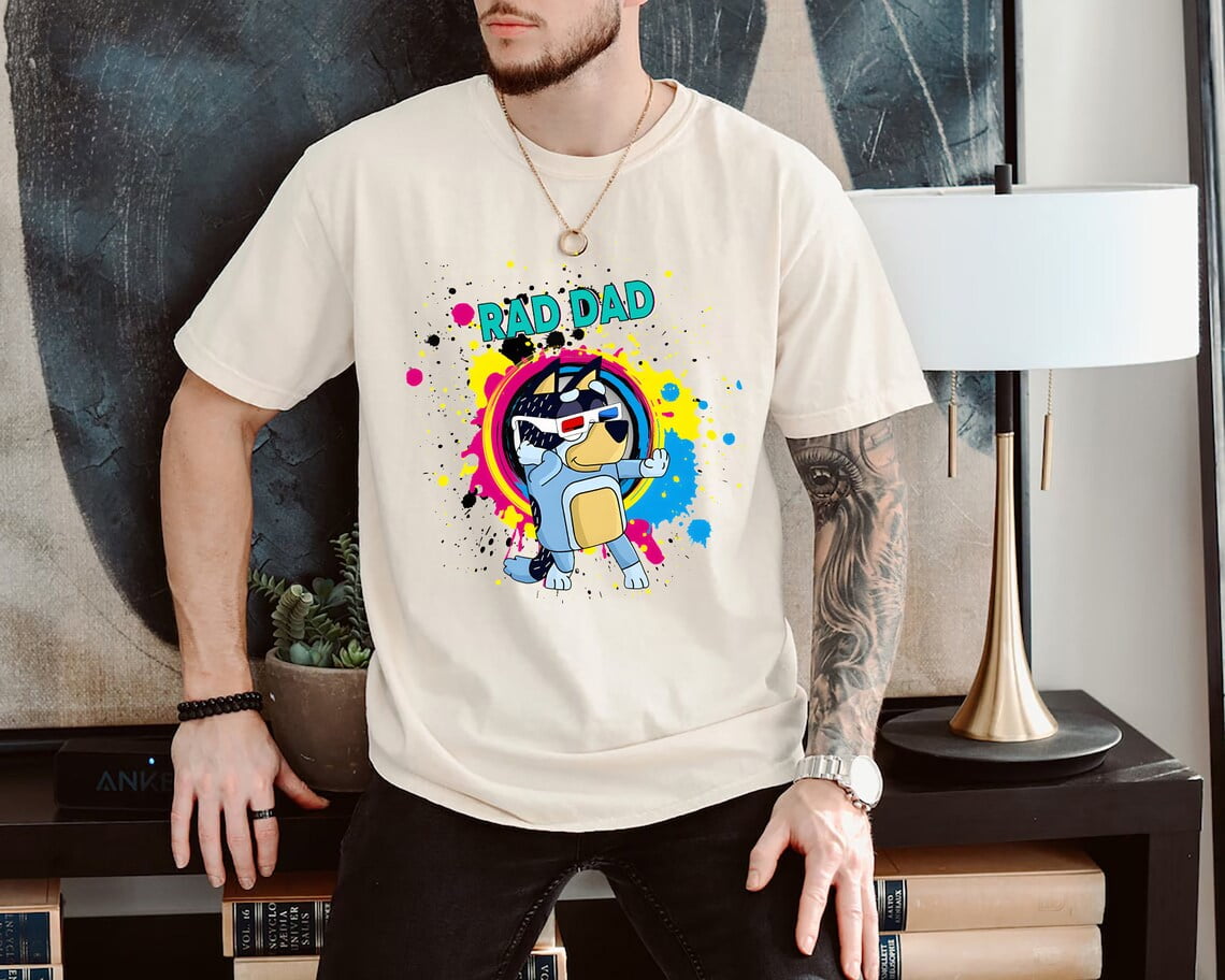 Vintage Rad Dad Bluey SAND Shirt, Bluey Family Shirt, Bluey Cool Dad