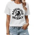 thumbnail image 1 of Vintage Radicalized By Basic Decency Peace Lover Gift Graphic Tees Womans T shirt Black White S-5XL Tops, 1 of 4