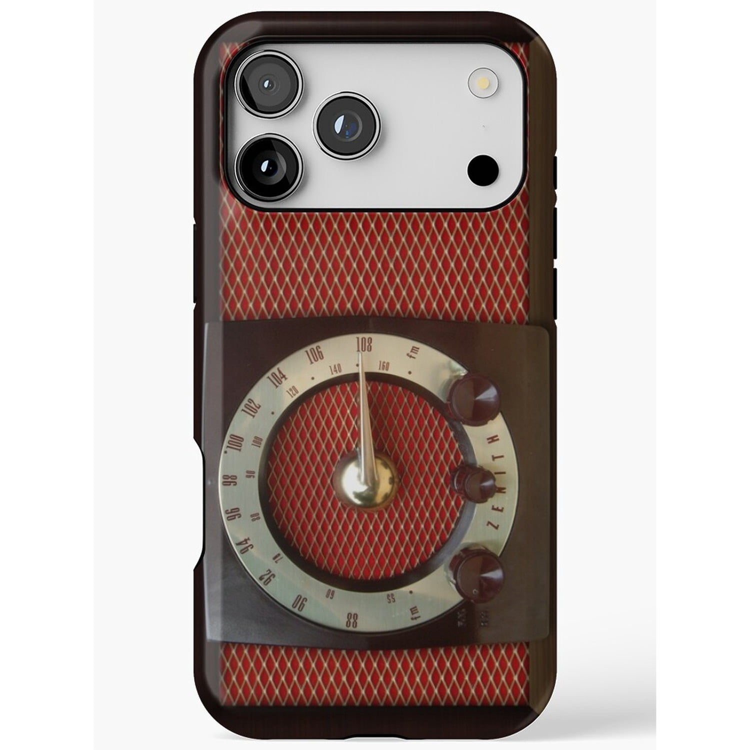Vintage Radio Dial and Red Lattice Tough Case for Apple iPhone ...