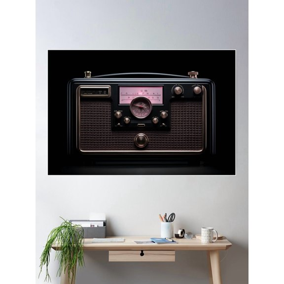 Vintage Radio Poster Wall Art, Modern Wall Decor For Living Room Bedroom, 8x12 UNFRAMED