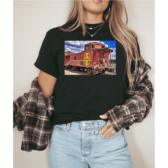 Vintage Railway Caboose Train Enthusiast Classic Photo Unisex T-Shirt V15507, up to Size 5XL