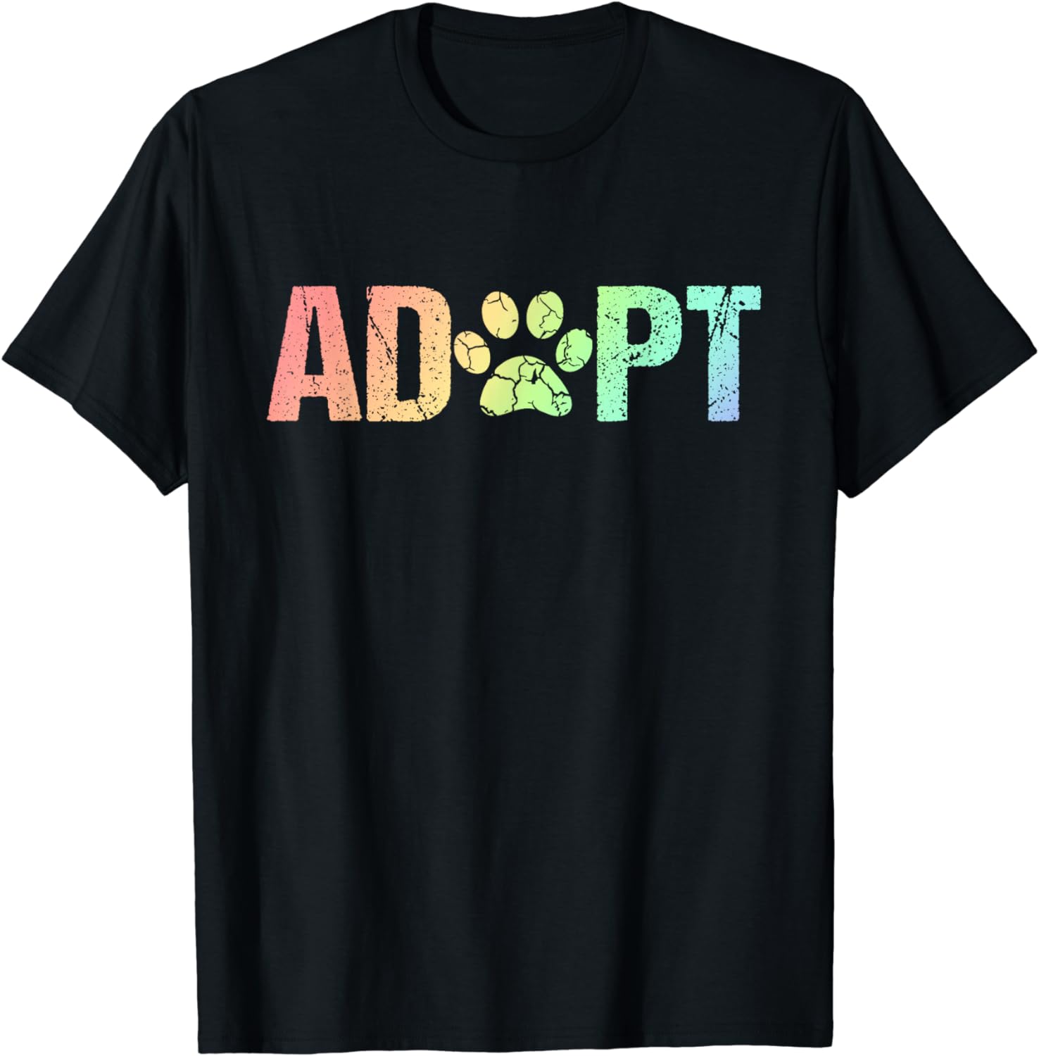 Vintage Rainbow Adopt A Dog Rescue Foster Adoption Month Cotton T Shirt Vintage rainbow adopt a dog rescue foster adoption month cotton t shirt