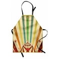 thumbnail image 1 of Vintage Rainbow Apron Old Circus Carnival Advertisement Theme Stripes Stars and Fun Fair Tent, Unisex Kitchen Bib Apron with Adjustable Neck for Cooking Baking Gardening, Multicolor, by Ambesonne, 1 of 3