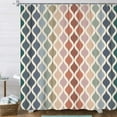 thumbnail image 1 of Vintage Rainbow Boho Zigzag Shower Curtain for Bathroom, Mid Century Neutral Modern Art Bath Curtain, Moroccan Rainbow Geometric Aesthetic Waterproof Shower Curtains with Hooks,47X64IN, 1 of 6