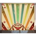 thumbnail image 1 of Ambesonne Vintage Rainbow Curtains 2 Panel Set, Old Circus Fair, 108" x 96", Multicolor, 1 of 3