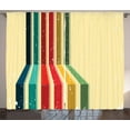 thumbnail image 1 of Ambesonne Rainbow Curtains 2 Panel Set, Vintage Colorful Strips, 108" x 96", Multicolor, 1 of 3