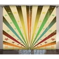 thumbnail image 1 of Ambesonne Vintage Rainbow Curtains 2 Panel Set, Stripes Stars, 108" x 63", Multicolor, 1 of 3