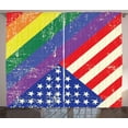 thumbnail image 1 of Ambesonne Vintage Rainbow Curtains 2 Panel Set, Old Glory LGBT, 108" x 84", Multicolor, 1 of 3