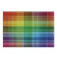 thumbnail image 1 of Vintage Rainbow Cutting Board, Retro Plaid Design Checkered Squares Rainbow Colored Geometric Pattern, Decorative Tempered Glass Cutting and Serving Board, Small Size, Multicolor, by Ambesonne, 1 of 1