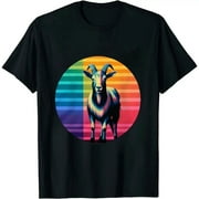 Vintage Rainbow Goat Tee: A Nostalgic Tribute to the Charm of Old-School Farm Life