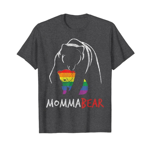 Vintage Rainbow Mama Bear Hug Love Support Parent Pride LGBT Unisex T-Shirt LGBTQ Momma Bear