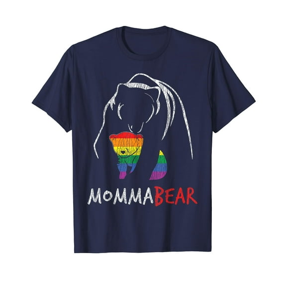 Vintage Rainbow Mama Bear Hug Love Support Parent Pride LGBT Unisex T-Shirt LGBTQ Momma Bear