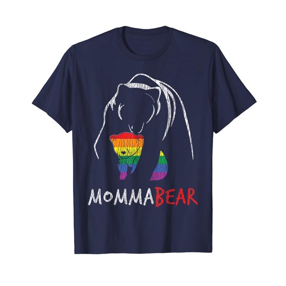 Vintage Rainbow Mama Bear Hug Love Support Parent Pride LGBT Unisex T-Shirt LGBTQ Momma Bear