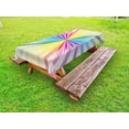 thumbnail image 1 of Vintage Rainbow Outdoor Tablecloth, Retro Style Burst Effect with Halftone Details Colorful Rays Pop Sixties, Decorative Washable Fabric Picnic Tablecloth, 58 X 120 Inches, Multicolor, by Ambesonne, 1 of 2