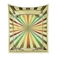 thumbnail image 1 of Vintage Rainbow Soft Flannel Fleece Blanket, Colorful Burst of Lines with Poster Design with Stars Circus Illustration, Cozy Plush for Indoor and Outdoor Use, 70" x 90", Multicolor, by Ambesonne, 1 of 5