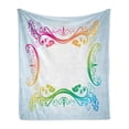 thumbnail image 1 of Vintage Rainbow Soft Flannel Fleece Blanket, Victorian Style Swirls Flowers and Foliage Leaves Colorful Classic Motifs, Cozy Plush for Indoor and Outdoor Use, 70" x 90", Multicolor, by Ambesonne, 1 of 6